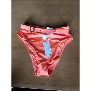 Sunshine 79 Women's Orange Belted  Bikini Bottom‎ Swimwear Size 6 NWT